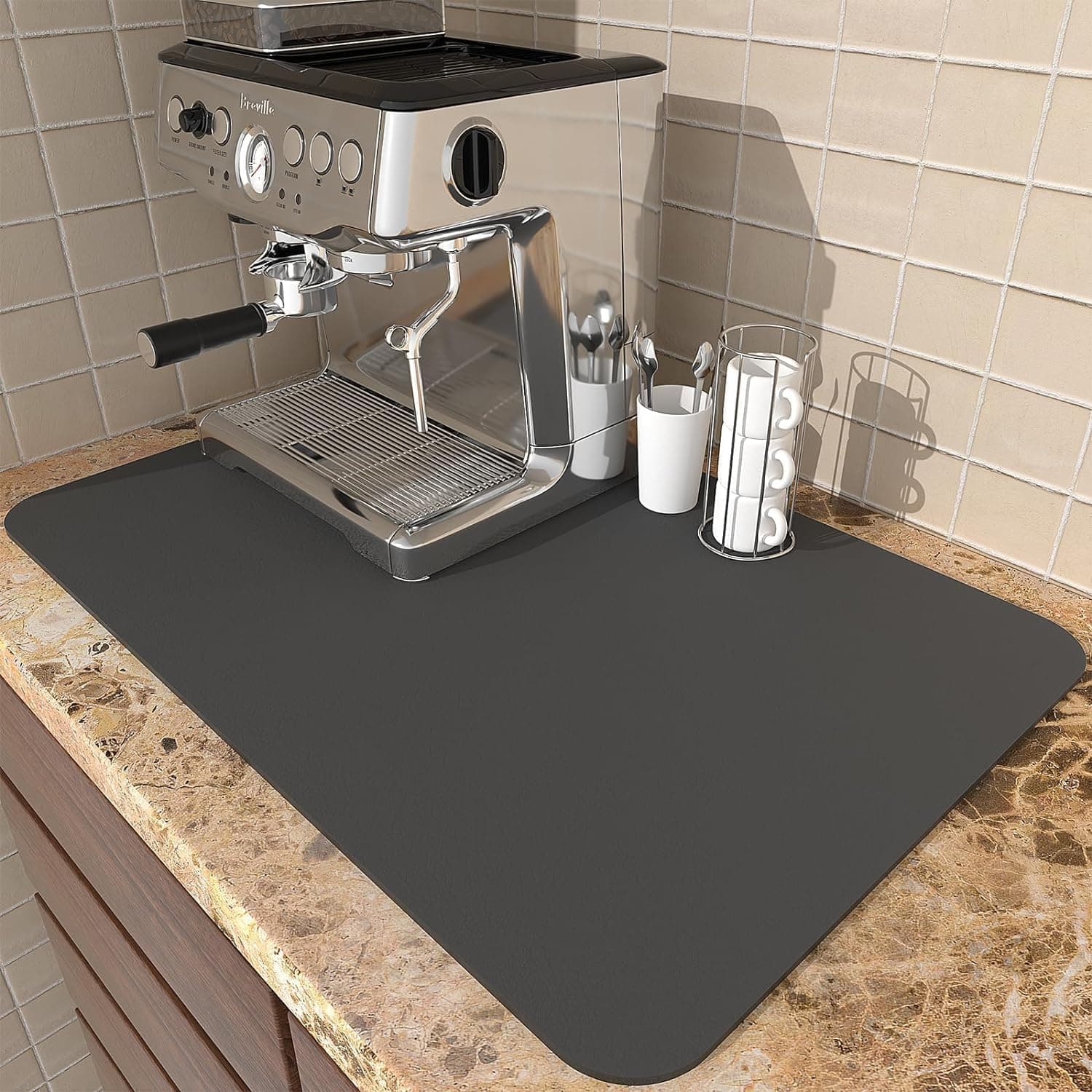 WEPTIX® Dish Drying mat for Kitchen Water Absorbent mat Drying mat for Kitchen Utensils Large Dry mat for Kitchen Utensils Drying mat Water Absorbent mats for Kitchen Items - (40 x 60)