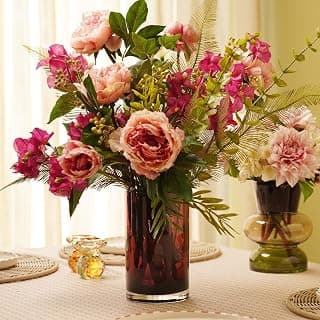 PURE HOME + LIVING Dark Red Glass Cylindrical Vase - Small for Home Décor | Bedroom | Living Room | Office | Decorative Item for Festivals Birthday Valentine's Day (Flower Not Included) (Pack of 1)