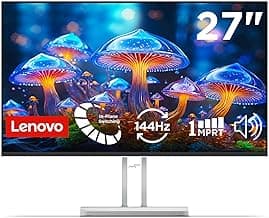 Lenovo L27-4C| 27 Inch (68.58 cm) Ultraslim Monitor, FHD 1920x1080, IPS, 144Hz, 99% sRGB, 1ms, 2x3W Speakers, Dual HDMI, Display Port, Audio Port, AMD FreeSync,Eyesafe, Bezel-Less, VESA Mount, Grey