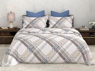 Bombay Dyeing King Size Bedsheet Cotton – Super Soft and 164 TC Premium Fabric, 2 Pillow Covers Included (274 x 274 cm) - FK05