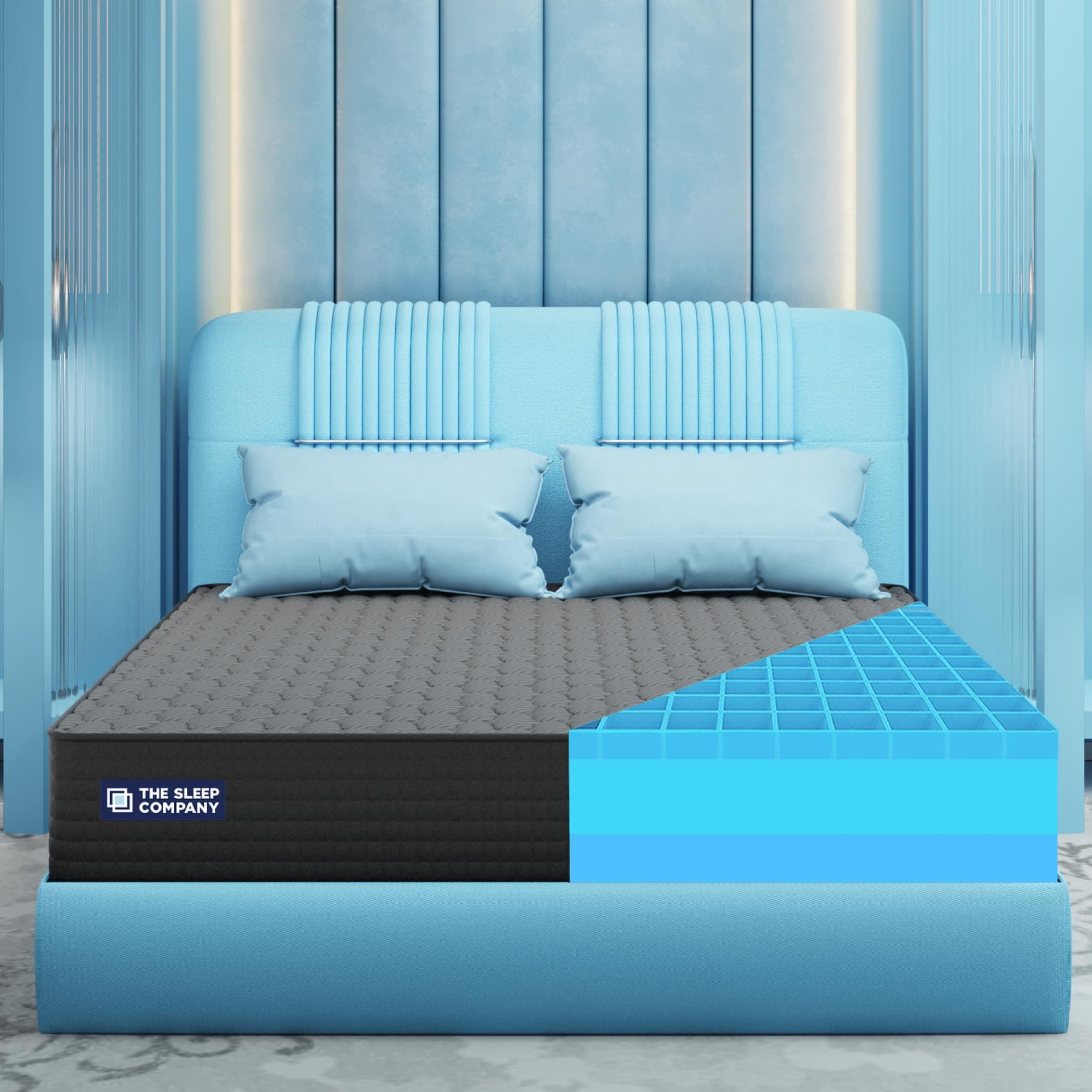 The Sleep Company SmartGRID Orthopedic Pro - Doctor Recommended Mattress | Japanese Patented Technology | 5 Zone Support for Back Pain Relief | 10 Year Warranty | King Size Firm Bed Mattress 75x72x6