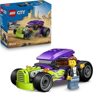 LEGO City Hot Rod Race Car Toy - Classic Car Building Kit with Driver Minifigure - 60485