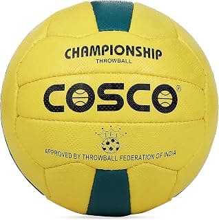Cosco 17007 Rubber Throw Ball, Size 5 (Yellow & Green)