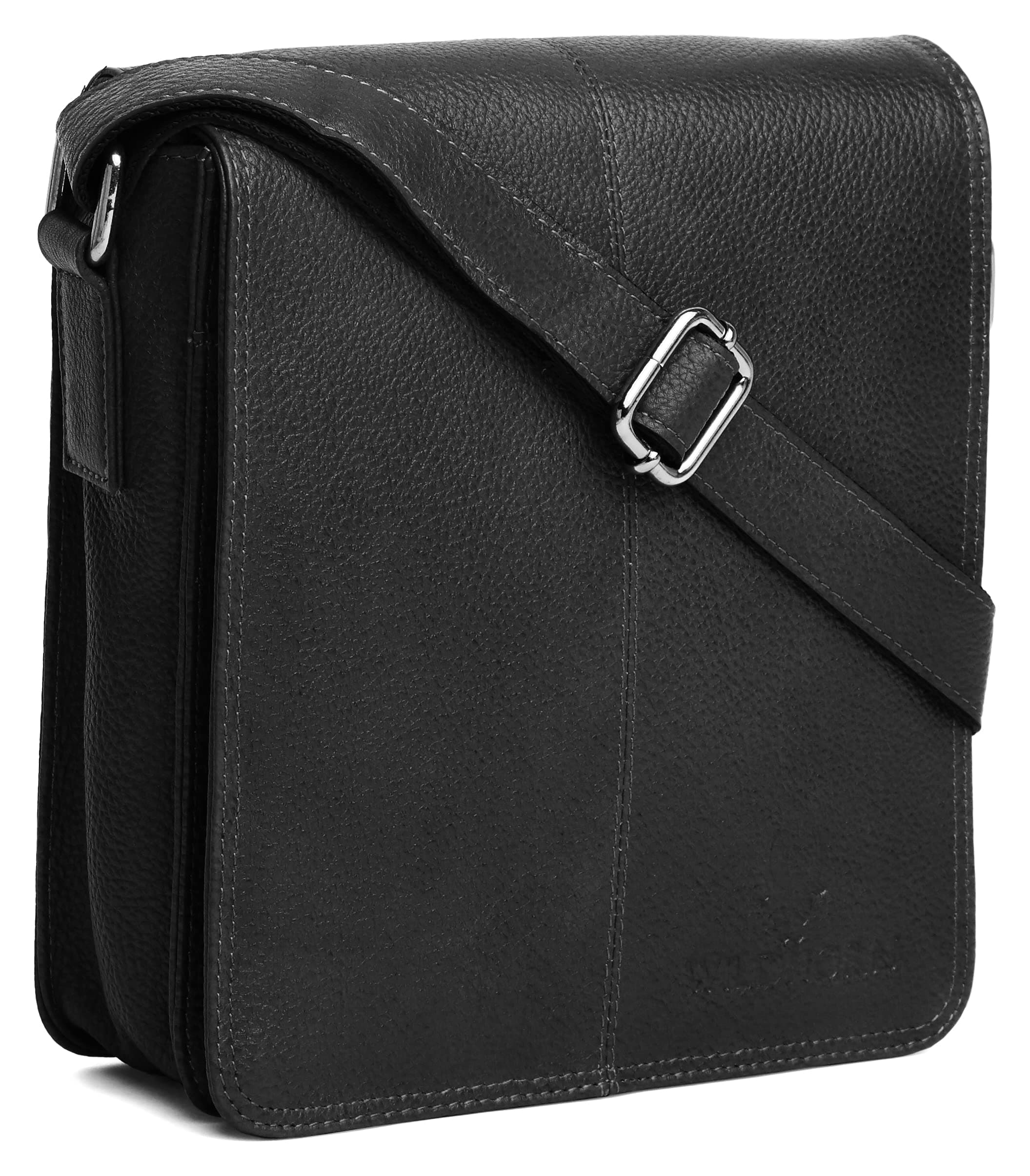 WildHorn Genuine Leather Sling Bag for Men | Minimalist, Spacious & Durable | Flap Closure | Adjustable Strap | 1-Year Warranty