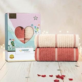 MYTRIDENT His and Her Towel for Bath Large Size, 500 GSM, 2 Pc Bath Towels for Couple, Sugar & Spice