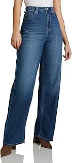 Amazon Brand - Symbol Women's Baggy Wide Leg Jeans (High Rise | Full Length) (Available in Plus Sizes)