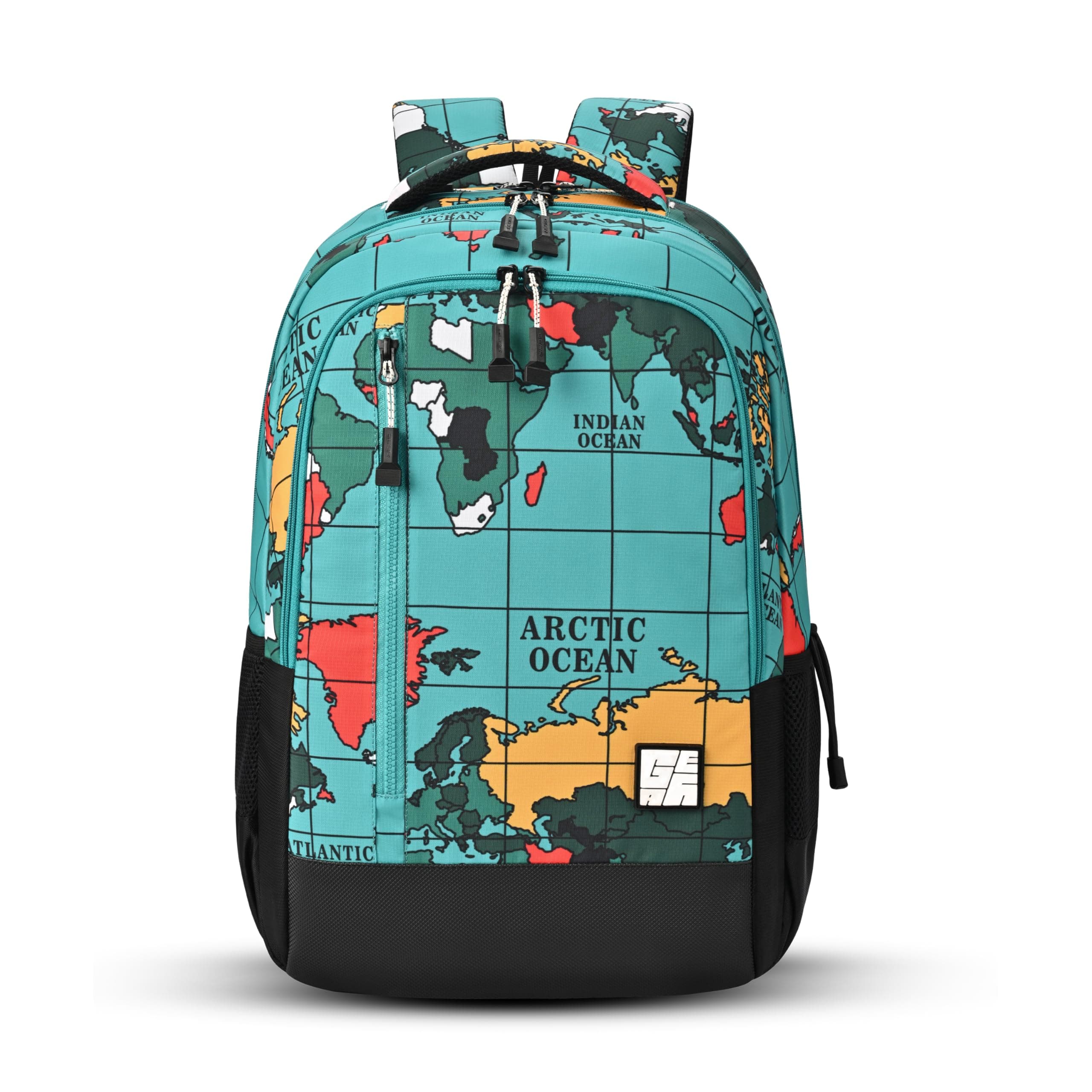 Gear Grid 5 Compartment Backpack 17"/30L Medium Water Resistant School Bag/Casual Backpack/Daypack/Kids Bag for Boys/Girls (Blue-Black)