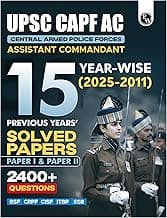 PW UPSC CAPF AC Central Armed Police Forces Assistant Commandant 15 Previous Year Solved Papers l & ll (2025-2011) PYQ | 2400+ Ques | General Studies & Descriptive Paper For Exams 2026