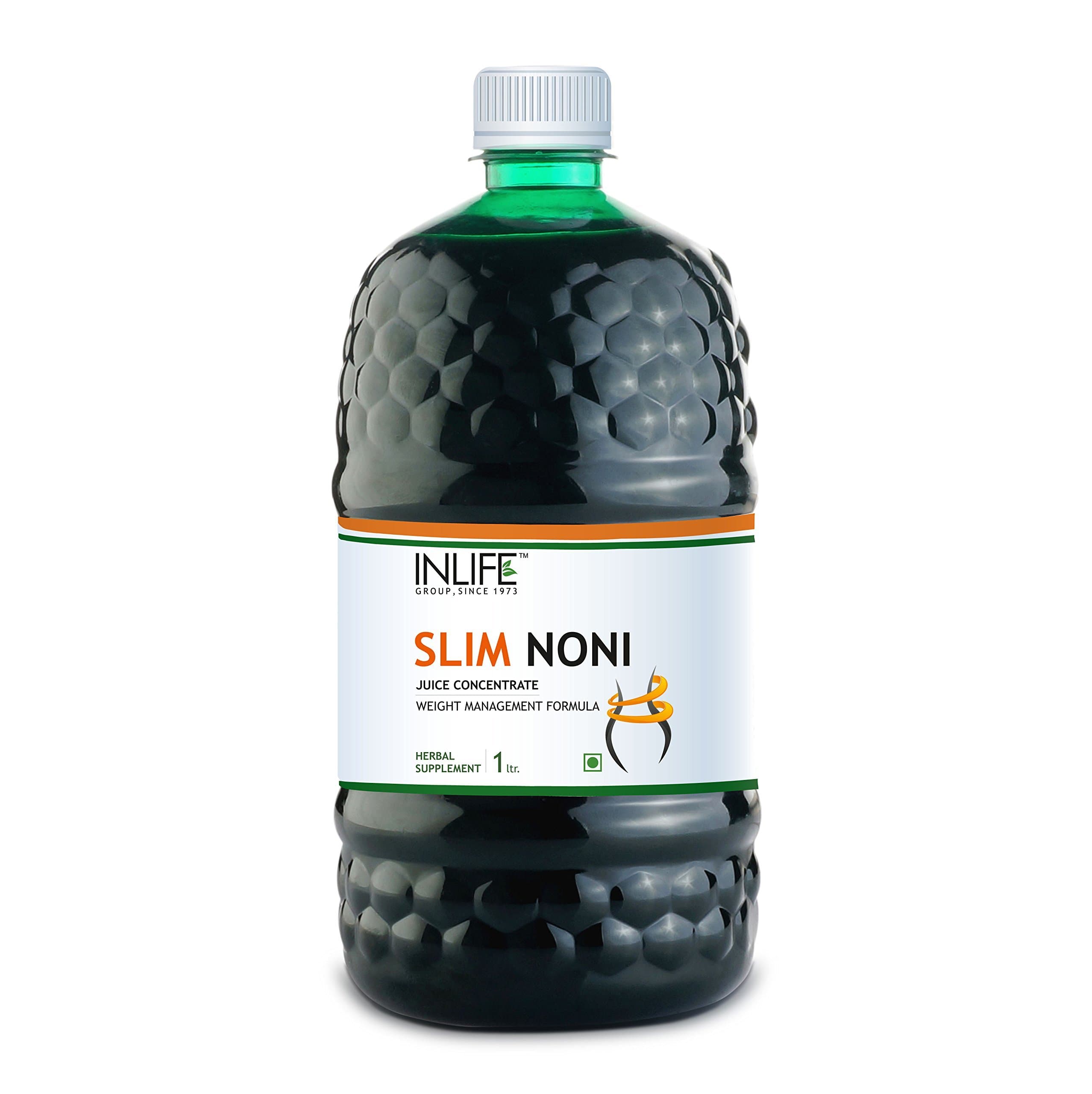 INLIFE Slim Noni Juice Concentrate | With Garcinia Cambogia, Moringa, Aloe Vera, Amla | Ayurvedic Supplement for Men Women - 1 Litre Family Pack