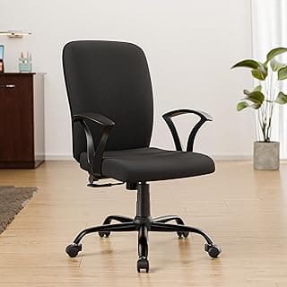 Green Soul Seoul X Office Chair, Mid Back Fabric Ergonomic Home Office Desk Chair with Comfortable & Spacious Seat, Rocking-tilt Mechanism & Heavy Duty Metal Base (Black)