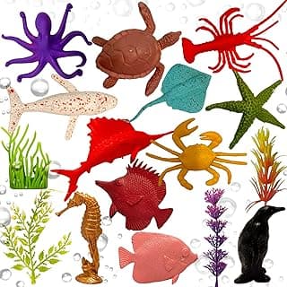 Realistic Underwater SEA Animal Toys for Kids 3+| Realistic Figurine 17PCS Ocean Water Animal Creatures Action Figures for Boys and Girls Birthday Gift for Children Education | Decoration Item