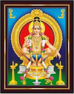 Pavan Photo Laminations Lord Ayyappa Swamy Ayyappan Iyyappan Wall Painting Framed Home Decor (Wood,Acrylic,Brown,Small Size,6x8 Inch) B79S