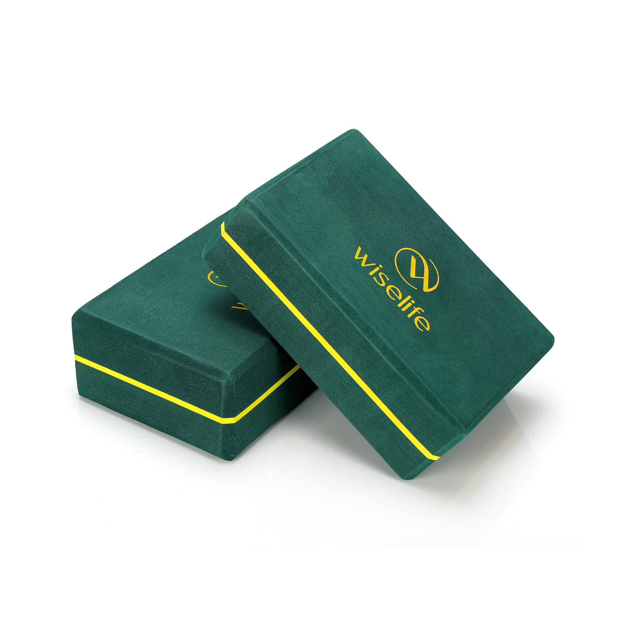 WiseLife Bottle Green Yoga Block | Yoga Brick (Set of 2, Extra Large Size), High Density Premium EVA Foam Material, Soft Surface for balance, support & performance, Yoga Props