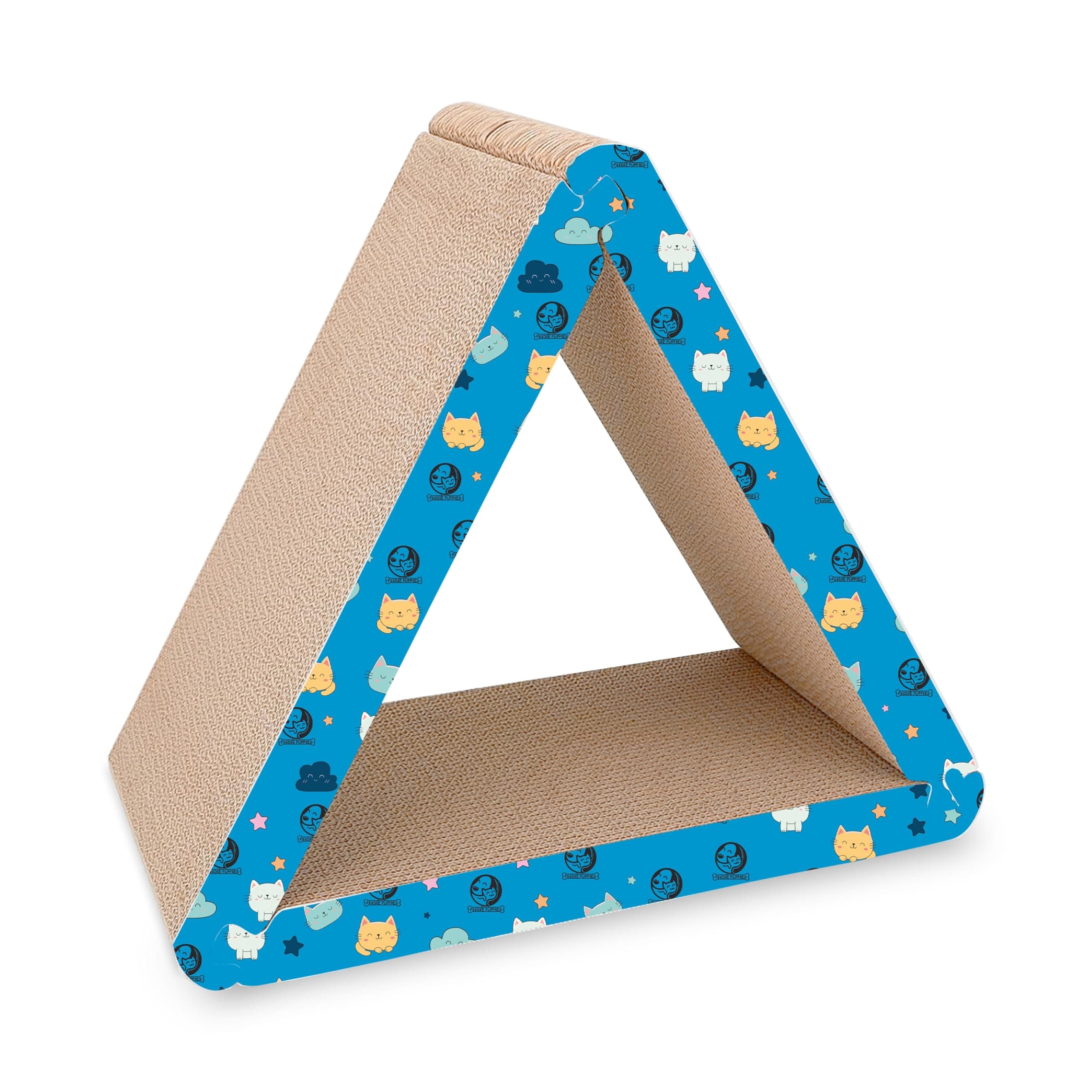 Foodie Puppies Scratching Pad with Catnip for Cats and Kittens - (Delta Scratcher) | Corrugated Cat Scratcher Cardboard for Indoor Cats, Kitten for Furniture Protection, Durable Texture Design