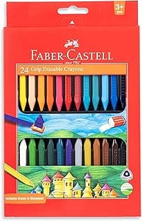 Faber-Castell Grip Erasable Crayon Set - Pack of 24 (Assorted)