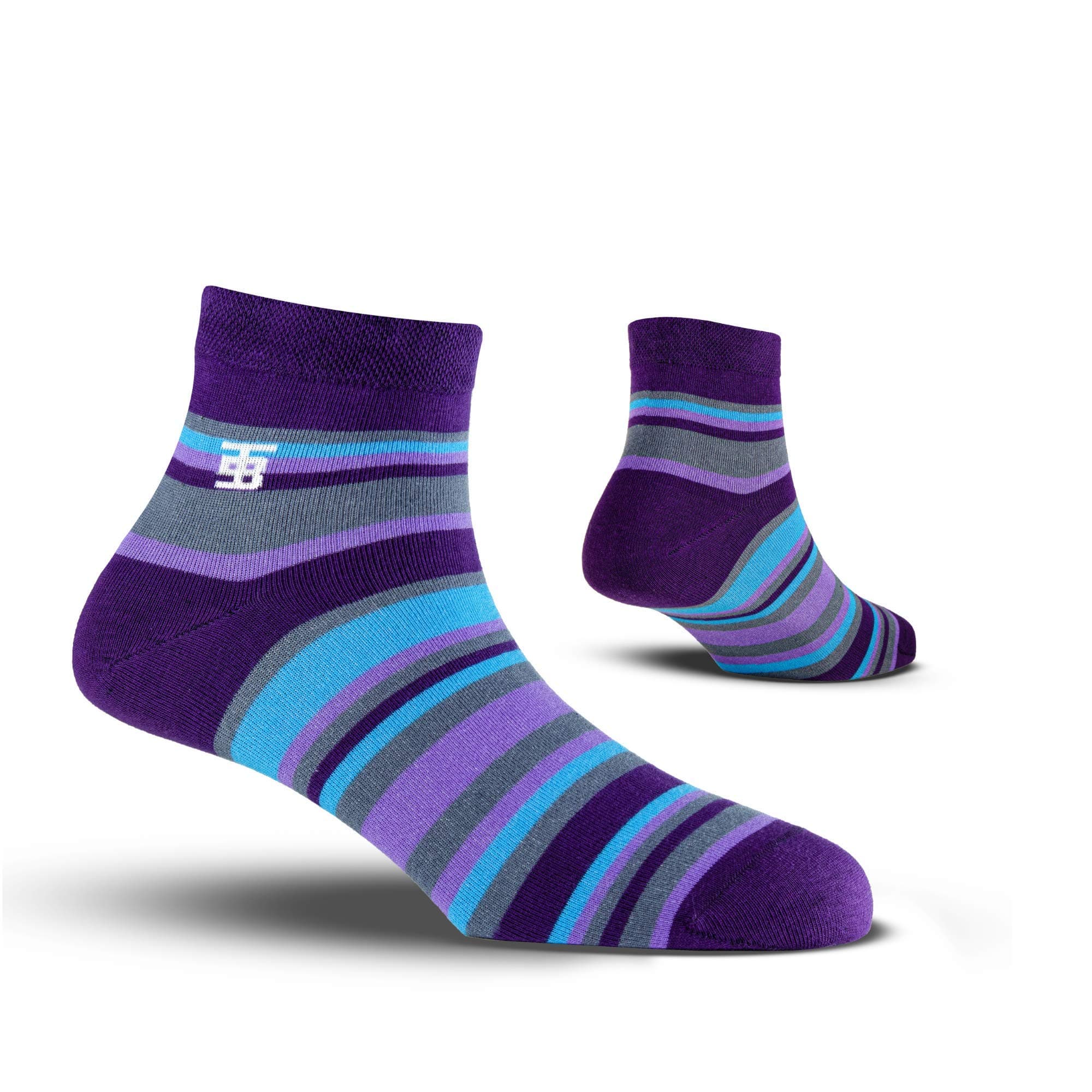 SockSoho Premium Ankle Length Colorful Stripes Men Cotton Socks Edition Material : Combed | Color size Free UK 7-12