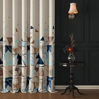 Story@Home Blackout Digital Print Long Door Curtains 9 Feet Long Set of 1 | Room Darkening Curtain | Thermal Insulated Curtains for Living Room | (118 x 275 cm, Ivory) | Perfect for Home Decor