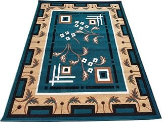 Premium Geometric BCF Acrylic Carpet, 3 x 5 Feet, Soft & Comfortable Indoor Area Rug for Living Room, Bedroom, Office & Home Décor