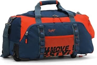 Skybags Polyester Solid Pattern Hustle Duffle Bag Dft 55 (Orange, Small)