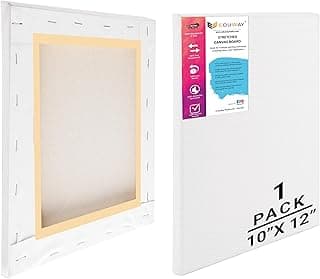 Eduway® 10x12 inches Pre Stretched Medium Grain 7Oz Primed Cotton Painting Canvas with Wooden Frame for Beginners & Artist | Suitable with Acrylic, Oil, Water Colours- (Set of 1)