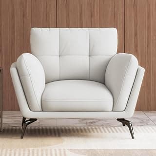 Urban Ladder Vetra 1 Seater Leather Sofa in White