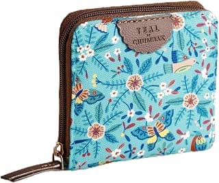 TEAL BY CHUMBAK Chumbak Women’s Wallet – Birds of Paradise Collection Compact Purse with Card Holder & Coin Section – Teal Small Wallet