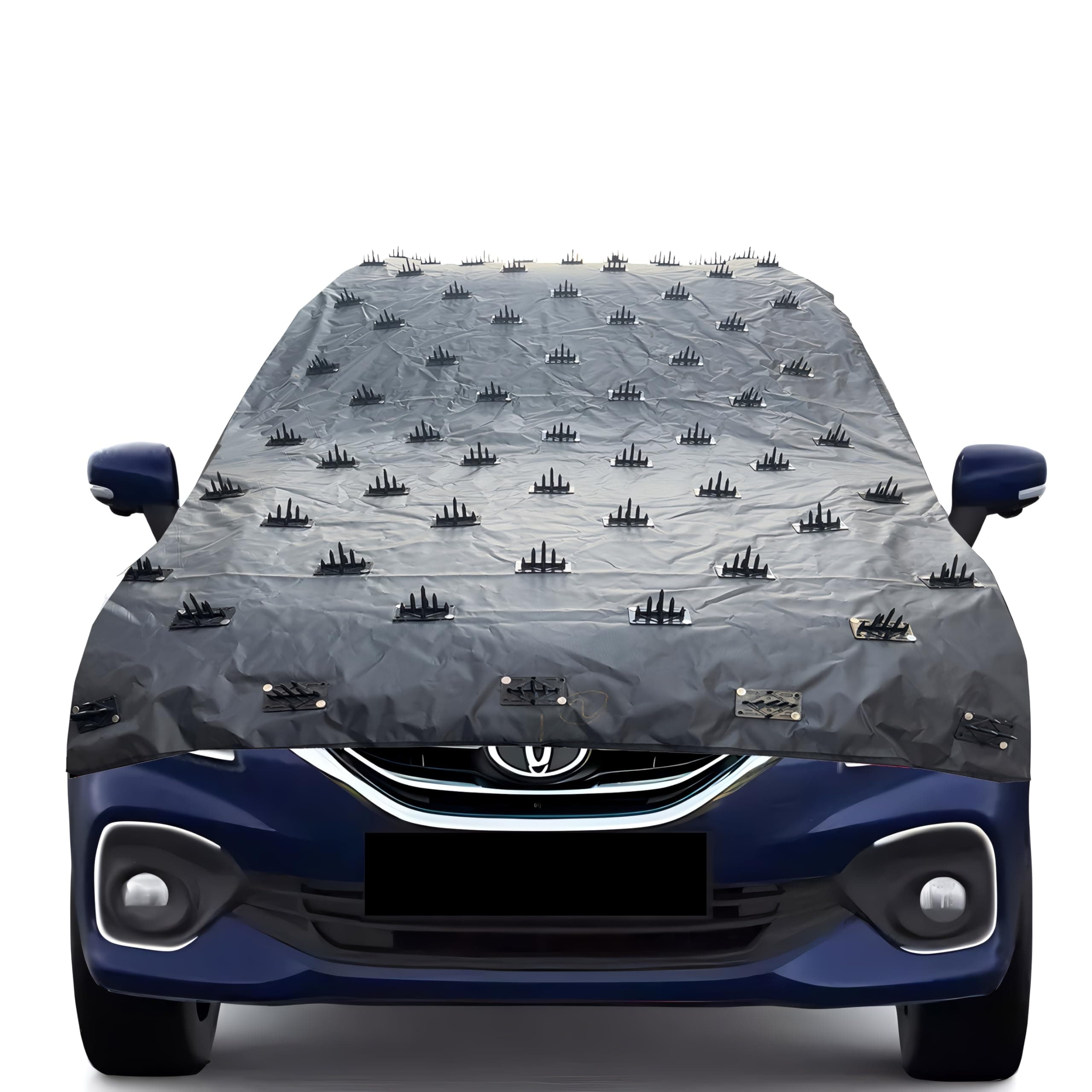 AUTOUNIKO Dustproof Bonnet+Roof Spike Car Cover Complete Protection from Street Dogs Cat Monkeys & Wild Animals, Compatible Universal Size with SUV (12 feet Spike car Cover)