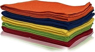Pixel Home © Superior Cotton |Lunch Napkins | Multi-Purpose Kitchen | Cleaning Towel/Waffle Dish Cloth | Bright Colors (Pack of 5)