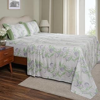 maspar 100% Cotton Printed Soft Durable & Comfortable King Size Bedsheet with 2 Pillow Case - 200 TC