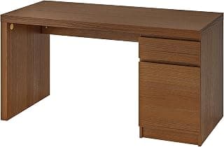 MALM Desk, Brown Stained ash veneer140x65 cm (55 1/8x25 5/8 ")