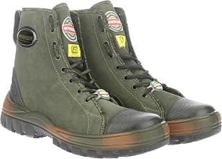 Liberty Warrior Super Jungle King for Men, Line Print Leather, Hard Toe, 19-47HSBG Commando Army Shoes for Men, Light Weight, Waterproof, Military Boot for Men, Olive Green Sizes - 5UK-12UK