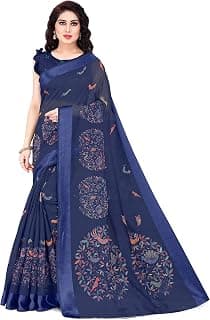 MIRCHI FASHION Saree for Woman Cotton Blend Printed | Elegant Traditional Sari for Farewell and Social Gatherings with Blouse Piece
