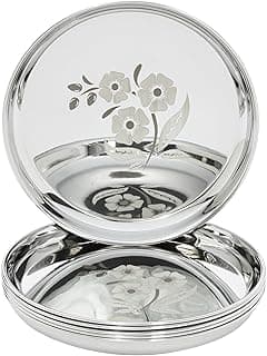 Amazon Brand - Solimo Thali Set | Stainless Steel | Set of 6 | 12 Inches