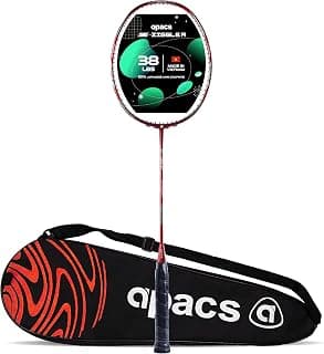 Apacs Z-Ziggler (Unstrung, 38 LBS Max Tension) 6.4mm Slim Shaft | Made in Vietnam | 100% Japanese Graphite Badminton Racket with Free Full Cover | G2-4 1/8 inches (Red)