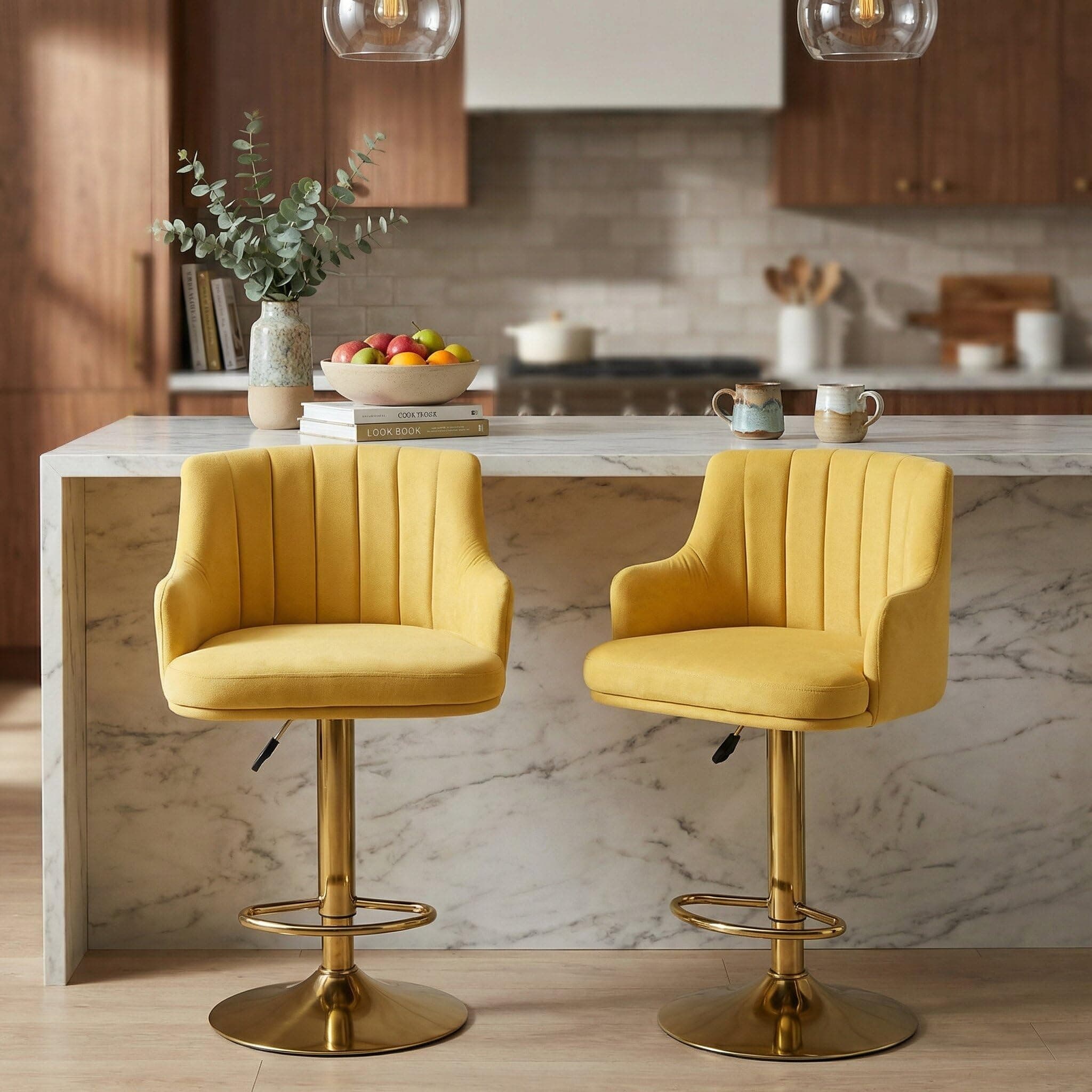 Wakefit Zelo Gold Base Bar Chair - (Set of 1)