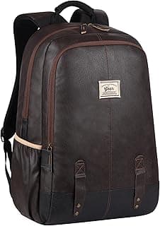 Gear Classic Anti Theft Faux Leather 18 inch 48 cms Brown Laptop Backpack (LBPCLSLTH0201)
