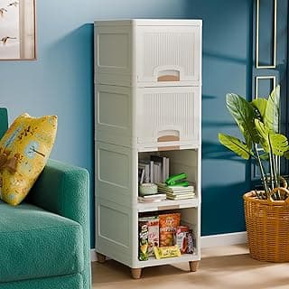 TEX-RO Plastic Wardrobe For Clothes : Versatile Plastic Cupboard For Storage Organizer & Organisers Storage Box for Ideal for Neat and Tidy Storage Solutions Almirah For Clothes (White, 4XL)