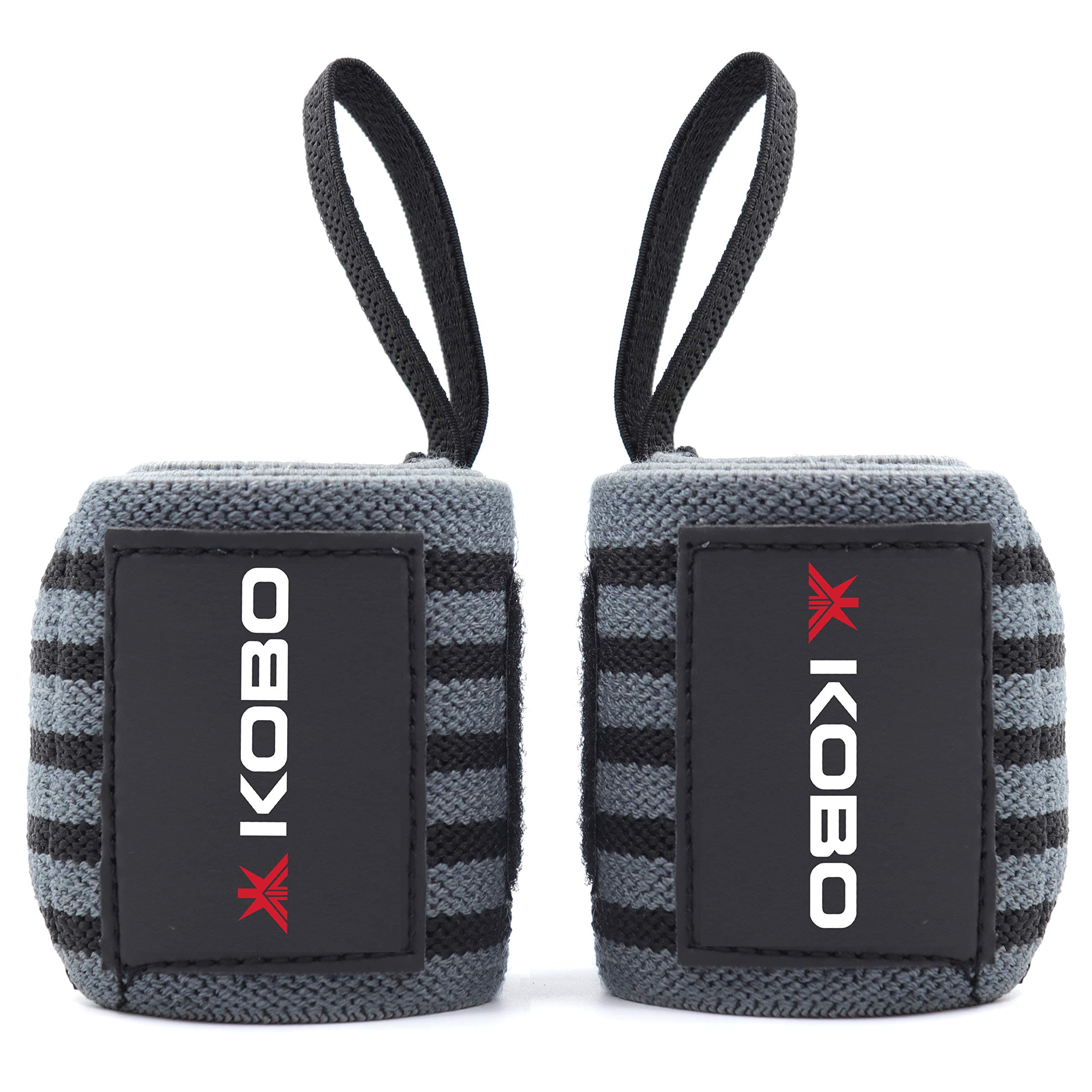 Kobo Camouflage Grey Wrist Wraps with Thumb Loop - Professional Wrist Support Braces for Men & Women - Weight Lifting Cross Fitnesspowerliftingstrength Training