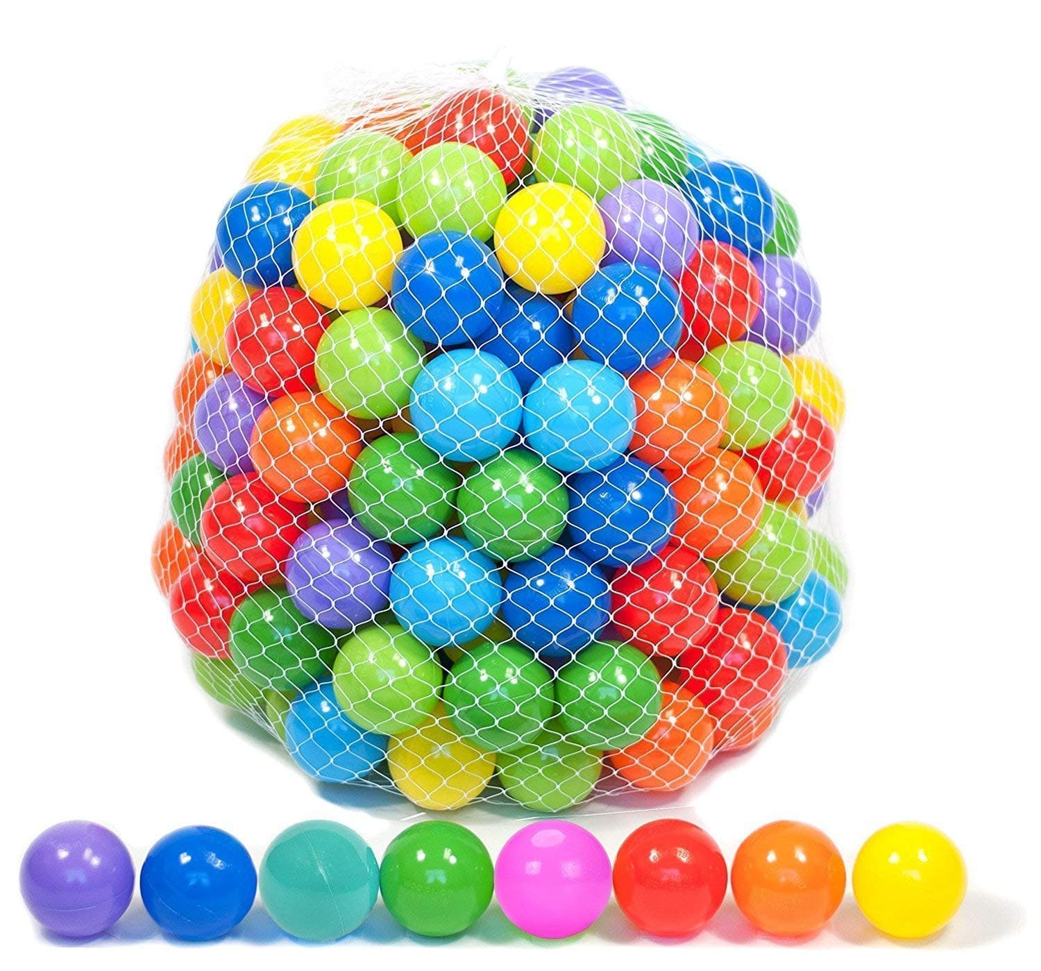 Magicwand® Large Size ABS Plastic Multi-Colored Balls for Ball Pool, Swimming Pool for Kids 【Multi-Colored】【1 Yr & Up】【Pack of 100】