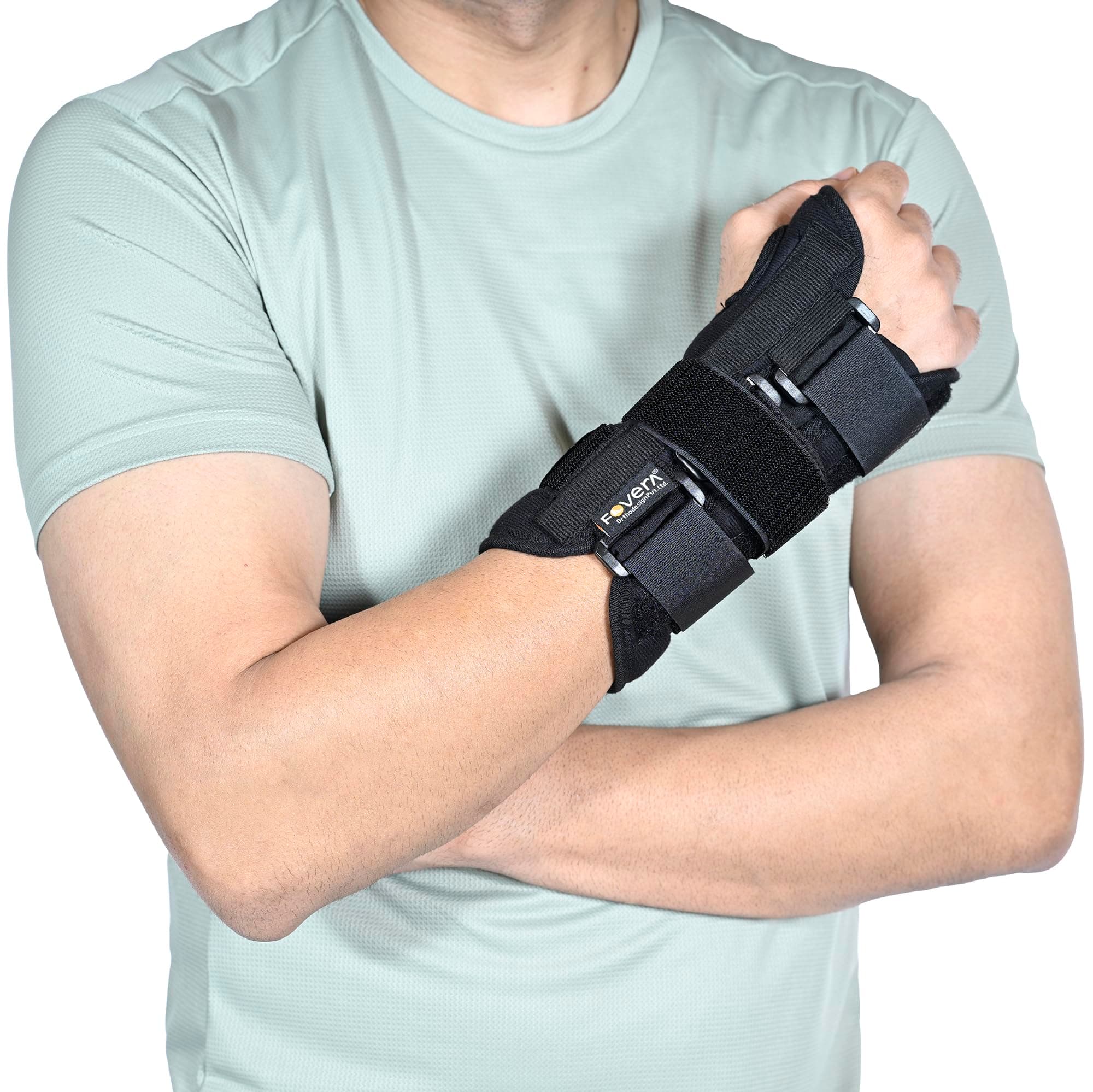 FOVERA Wrist Splint Brace for Carpal Tunnel | Adjustable Wrist Support Brace with Splints | Hand Support for Arthritis, Tendonitis, Sprain, Injuries & Wrist Pain (Size - Large, Right Hand)