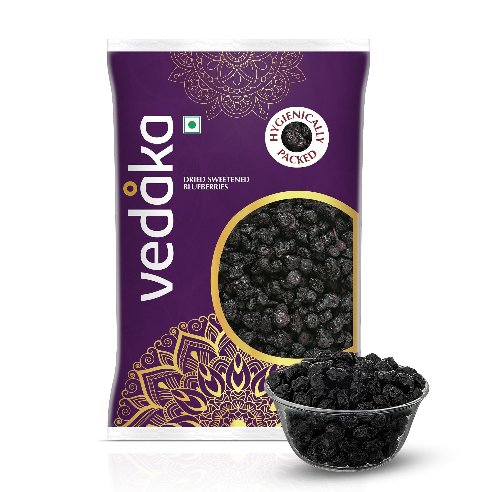 Amazon Brand - Vedaka Dried Sweetened Blueberries | 1 Kg | Whole | No Added Preservatives