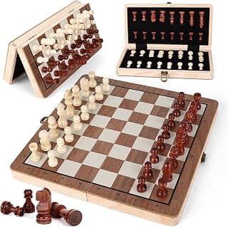 PRIMESAGE® Chess Board Set - 9.5x9.5 inches Chess Board Wooden Chess Board Set Magnetic Chess Board Wooden Chess Board Magnetic Chess Board Memory Chess Game for Kids Board Games Memory Chess