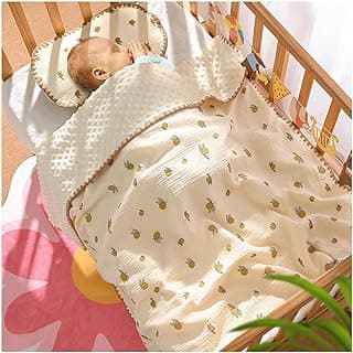 Baby Soft Cotton Blanket with Dotted Double Layers Muslin Soft Swaddle for Newborn Baby Receiving Blankets,Toddler,Ultra-Soft Fabric, Wrap(0–2 Years) (Pack of 1) Print May Vary