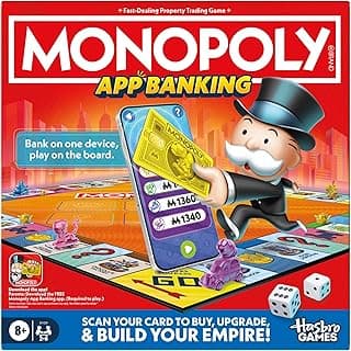 Monopoly App Banking Board Game | App-Enabled Monopoly Game | Links to Smart Devices | Ages 8+ | 2 to 6 Players | 45 Mins. | Family Games for Kids | Birthday Gift for Kids