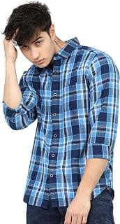 Highlander Men's Slim-Fit Checked Casual Shirt | Timeless & Modern | A Classic Pattern with Contemporary Appeal