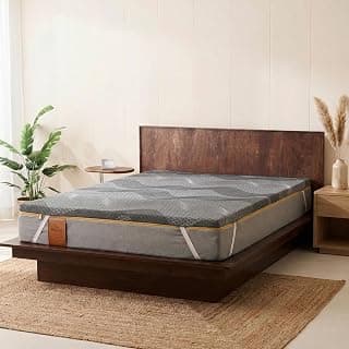 SleepyCat Luxe AirGen™ Memory Foam Soft Mattress Topper - Motion Isolation | 2 Inch Thickness | Supersoft Knitted Fabrics with Ezie Zipper Cover Sleepers (Queen, 72x60x2 inches)