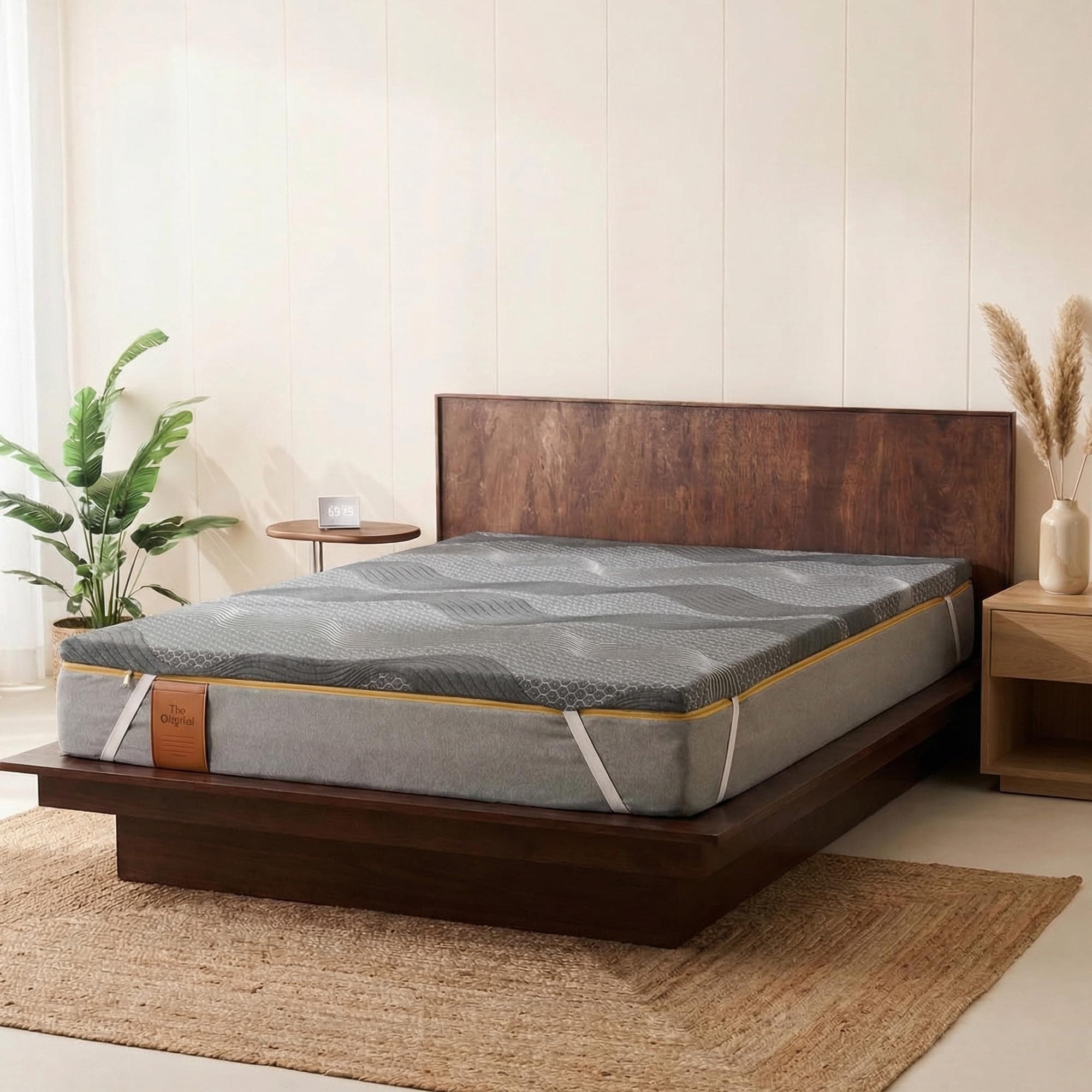 SleepyCat Luxe AirGen™ Memory Foam Soft Mattress Topper - Motion Isolation | 2 Inch Thickness | Supersoft Knitted Fabrics with Ezie Zipper Cover Sleepers (Single, 78x36x2 inches)
