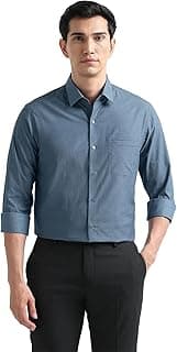 Arrow Self Design Slim Fit Mens Formal Shirt - 100% Cotton, Breathable & Comfortable, Full Sleeves Shirts for Men