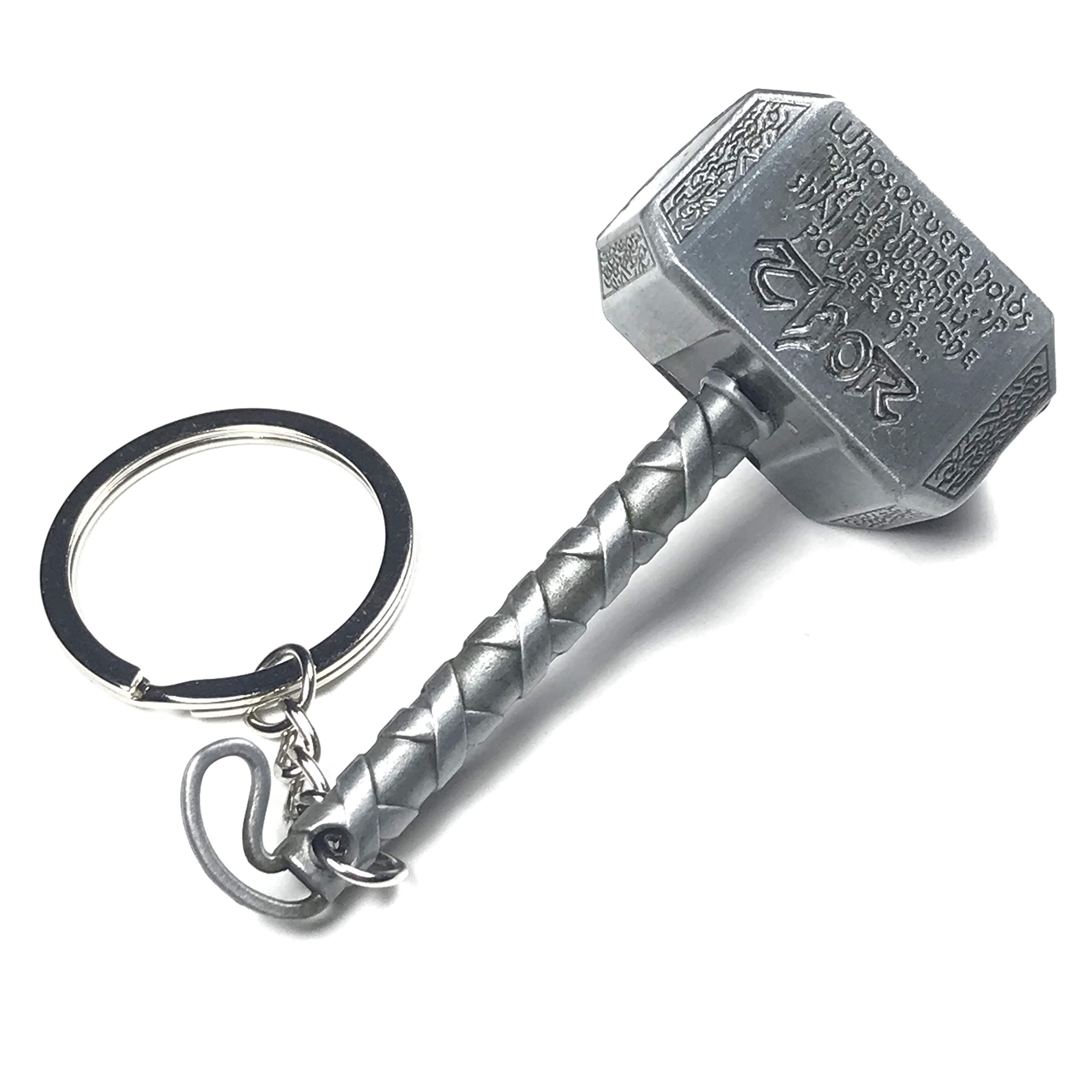 Ivaan - Thor's Hammer Keychain Metal Alloy Marvel Superhero Movie Key India Seller (Silver)