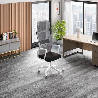 Interio by Godrej Vurv Chair Mesh High Back Ergonomic Work from Home/Revolving Study Chair, 1 Year Warranty, Height Adjustable | Heavy Duty Polypropylene Base | DIY Installation (Black)